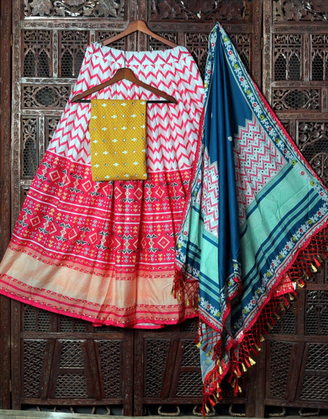 Designer Purpal Printed Patola chaniya choli – Sulbha Fashions