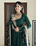 Party wear Designer Readymade Green Anarkali Gown