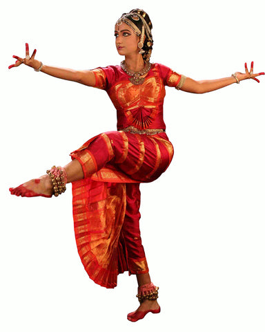 Red Indian Classical Dance Bharatanatyam Dress