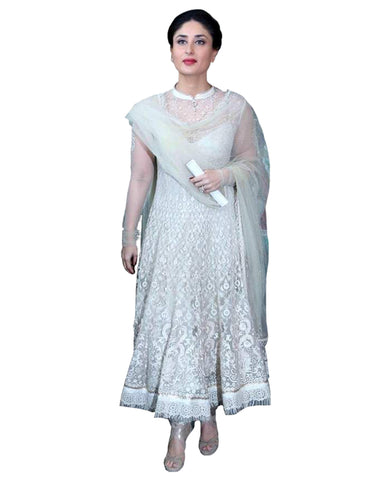 Kareena Kapoor White Net Anarkali Suit