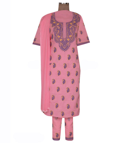 Pink Color Chikankari Cotton Suit