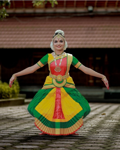 Attractive Yellow and Green Color Art Silk Bharatnatyam Costume