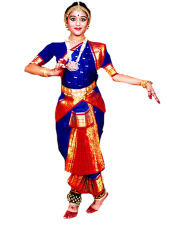 Bharatnatyam Red Blue dance costume Bharatnatyam Red Blue dance costume