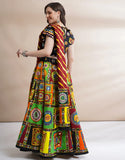 Yellow & Black Color Cotton Navratri Chaniya Choli