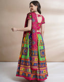 Multi Pink Color Cotton Navratri Chaniya Choli