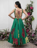 Green Sequined Lehenga with Blouse and Dupatta