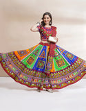 Red & Green Color Cotton Navratri Chaniya Choli