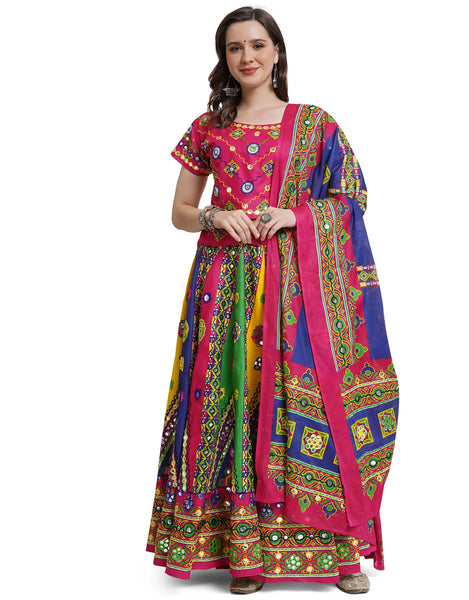 Pink Color Cotton Navratri Chaniya Choli