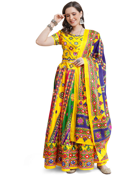 Yellow Color Cotton Navratri Chaniya Choli