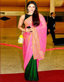 Bollywood Actress Genelia Dsouza Two Tone Saree