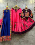 Pink and Maroon Cotton Silk Navratri Chaniya Choli