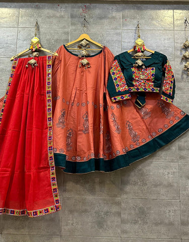 Light Pink Cotton Silk Navratri Chaniya Choli