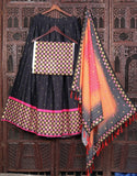 Navratri Special Black Printed Lehenga Choli with Dupatta Set