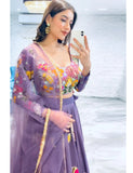 Lilac Party Wear Lehenga Choli