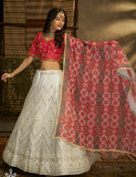 White Georgette Designer Lehenga Choli