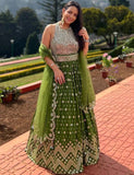 Green Color Designer Party Wear Lehenga