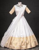 Silk White Color Lehenga Choli