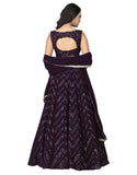 Plum Party Wear Sequins Embroidered Georgette Lehenga Choli