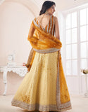 Yellow Georgette Floral Laddi Motif Lehenga Choli