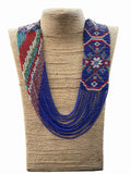 Blue Glass Seed beaded Ukrainian Beaded Handmade Necklace