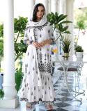 Designer Cotton Pakistani Suit in White