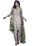 Grey Embroidered Net Palazzo Hand work Suit Design