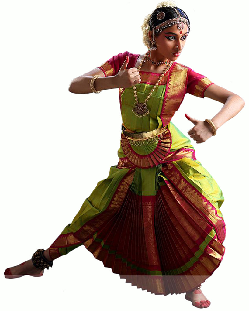 Green Pink Classical Dance Dress – Sulbha Fashions