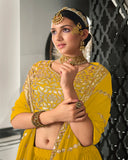 Designer Party Wear Yellow Color lehenga choli