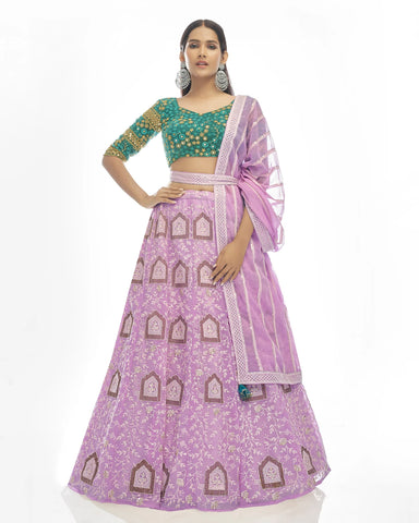 Designer Party wear Light Purpal Color Lehenga