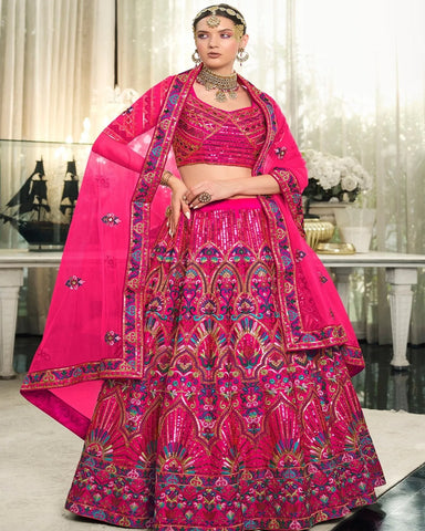 Designer Deep Pink Color Lehenga Choli