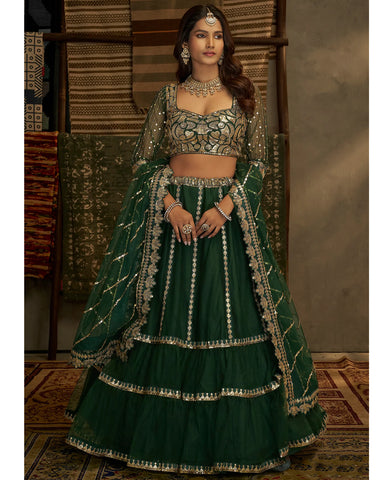 Latest Designer Green Color Lehenga Choli