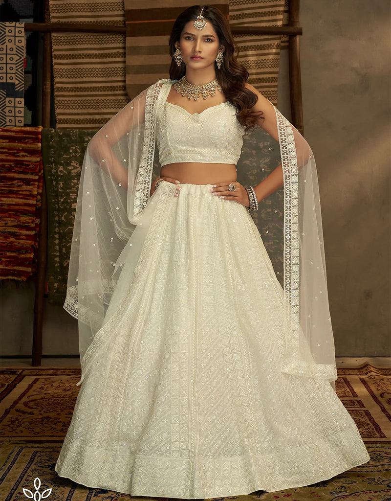 Designer White Color Lehenga Choli – Sulbha Fashions