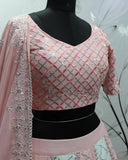 Party Wear Pink Color Lehenga Choli