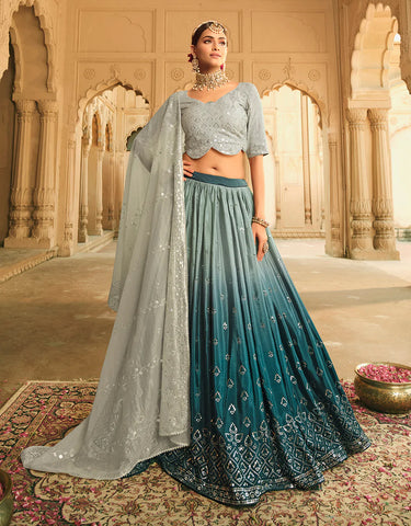 Designer Grey Color Lehenga Choli