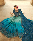 Beautiful Blue Color Lehenga Choli For Wedding