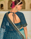 Beautiful Blue Color Lehenga Choli For Wedding