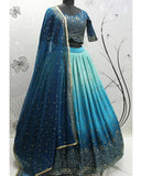 Beautiful Blue Color Lehenga Choli For Wedding