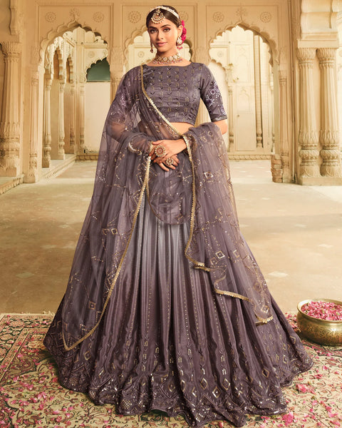 Beautiful Dusty Color Lehenga Choli For Wedding