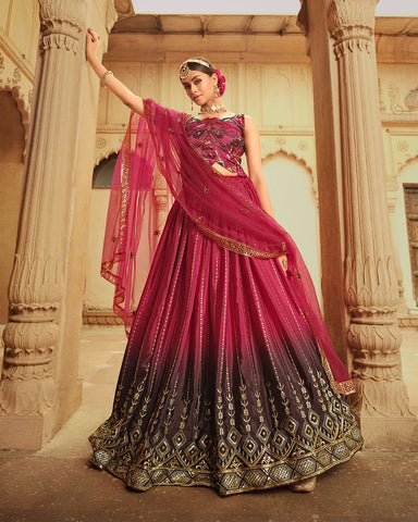 Designer Deep Pink Color Lehenga Choli