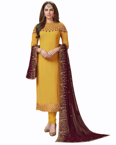 Yellow Color Mango Georgette Suit
