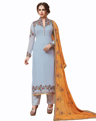 Light Grey Color Mango Georgette Suit