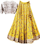 Yellow Colored Partywear Embroidered Silk Lehenga Choli