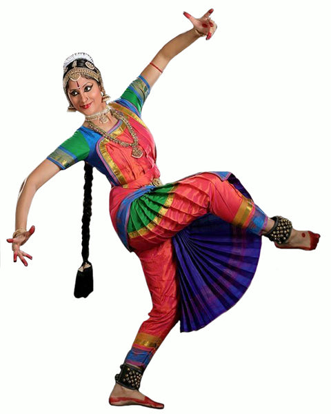 Multi Peach Color Bhatatnatyam Dance Dress