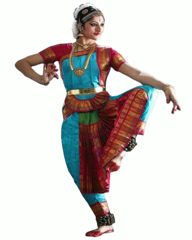 Sky Blue & Pink Classical Dance Dress