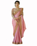 Designer Work Light Pink Color Saree
