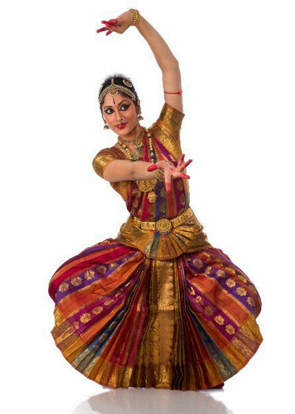Multi & Gold Color Classical Dance Dress