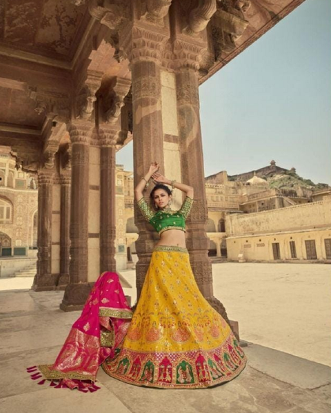 Premium Quality Pure Silk Lehenga and Blouse with Beautiful Silk Dupatta for Special Occasion