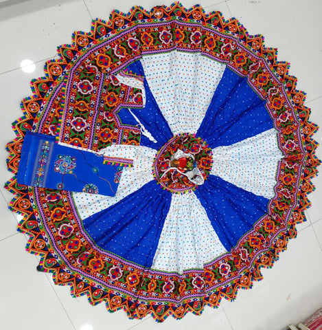 Navratri Special Blue & White Color Traditional Chaniya Choli