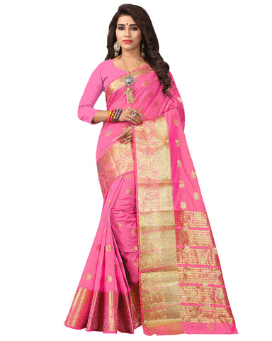 Pink Color Banarsi Saree