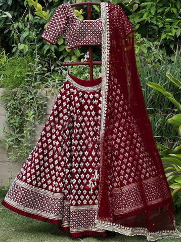 Gorgeous Maroon Color Soft Two Tone Taffeta Silk Designer Lehenga Choli